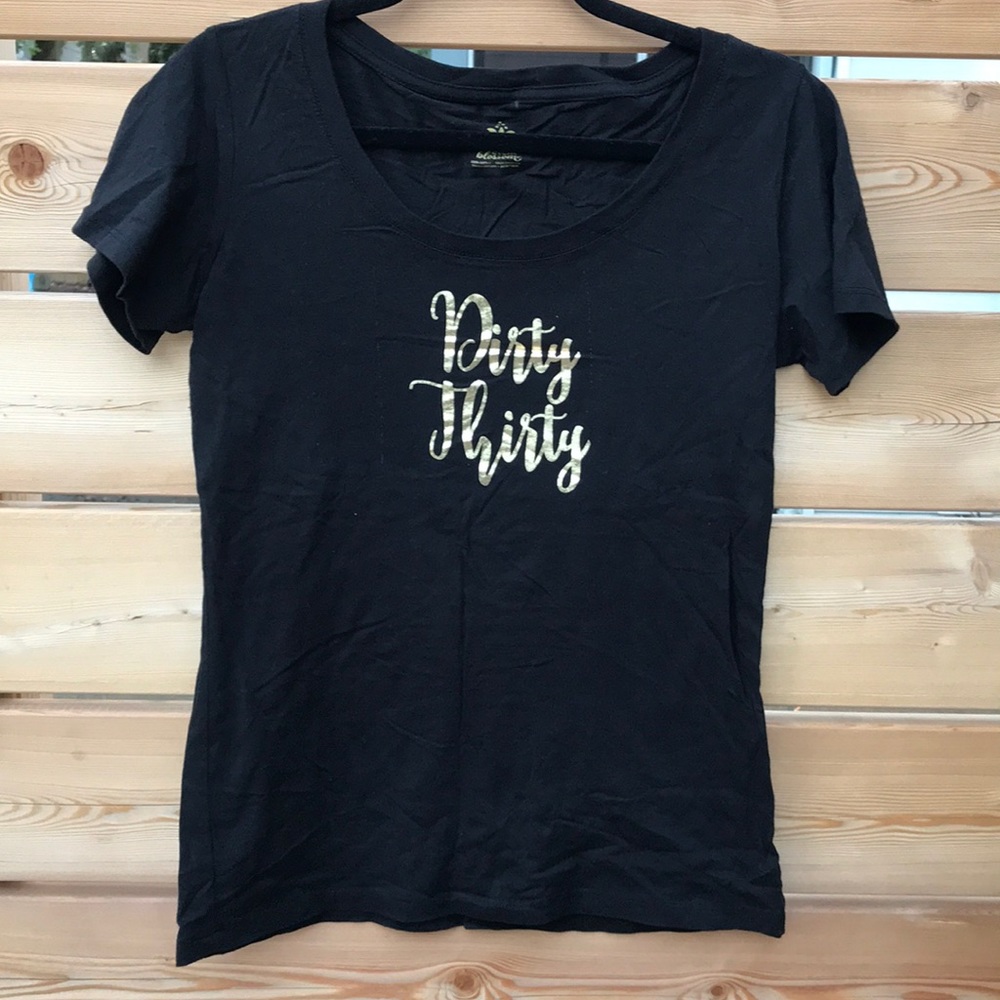 Dirty 30 birthday t shirt black and gold
